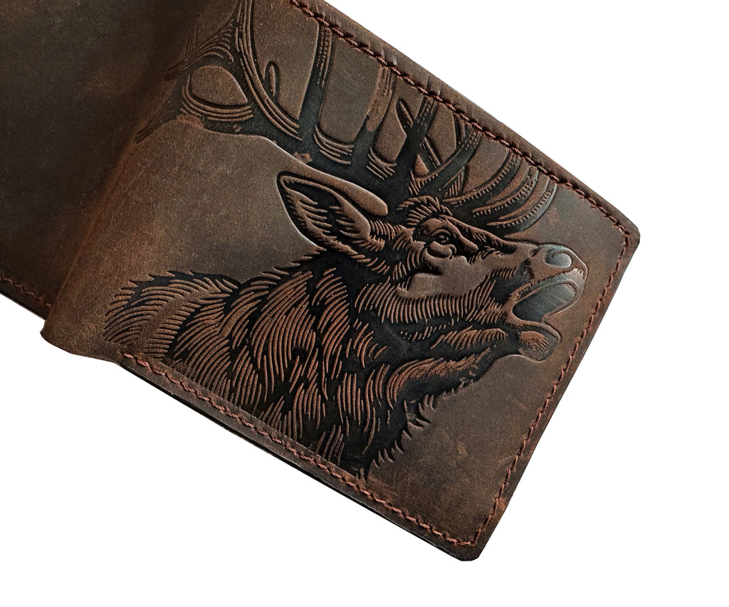 Custom Leather Wallet, Handmade Cowhide Slim Bifold, Personalized