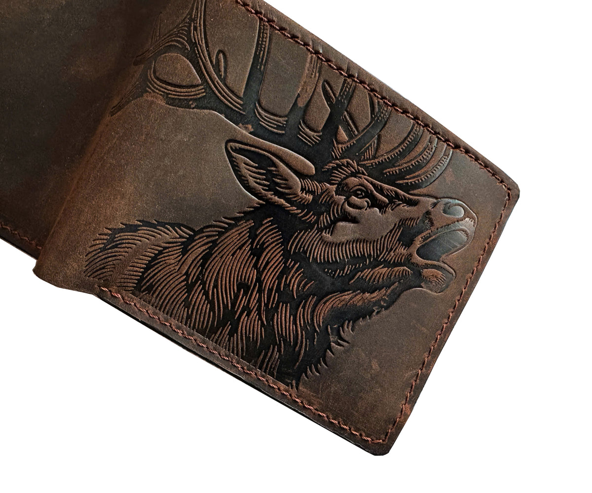 Custom Leather Wallet, Handmade Cowhide Slim Bifold, Personalized