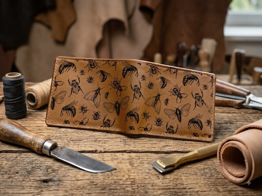 Insect genuine leather handmade gifts, personalized insect present