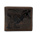 T-rex leather handmade wallet, authentical handcrafted wallet, custom gift ideas for him - Waxed leather