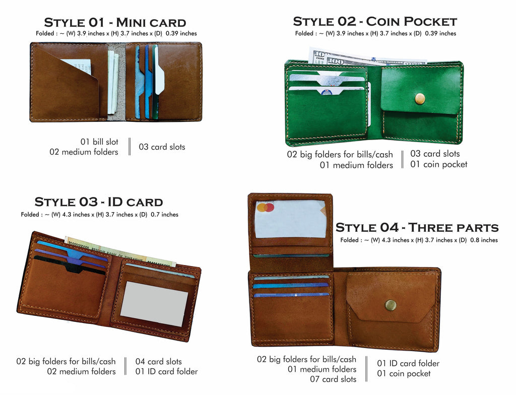 Customized genuine leather handmade wallet - Koi Fish pattern
