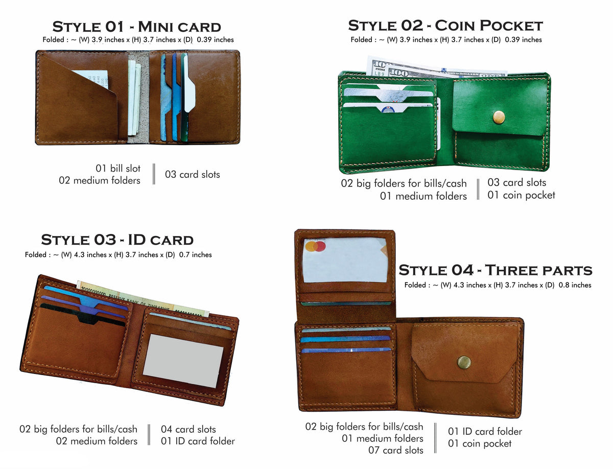 Customized genuine leather handmade wallet - Koi Fish pattern