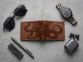 Genuine leather handmade wallet, personalized gifts for dad, husband - Octopus 051124