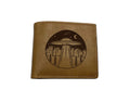 Personalized Leather Alien Wallet, 11cm x 9.5cm Cowhide Handmade.