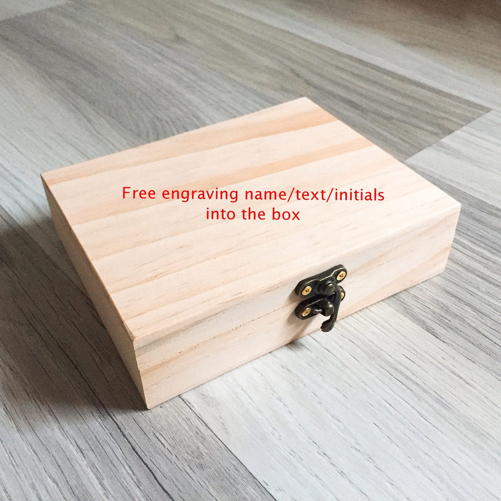 Pinewood box - Gift box request with pesonalized name/text/initials engraving