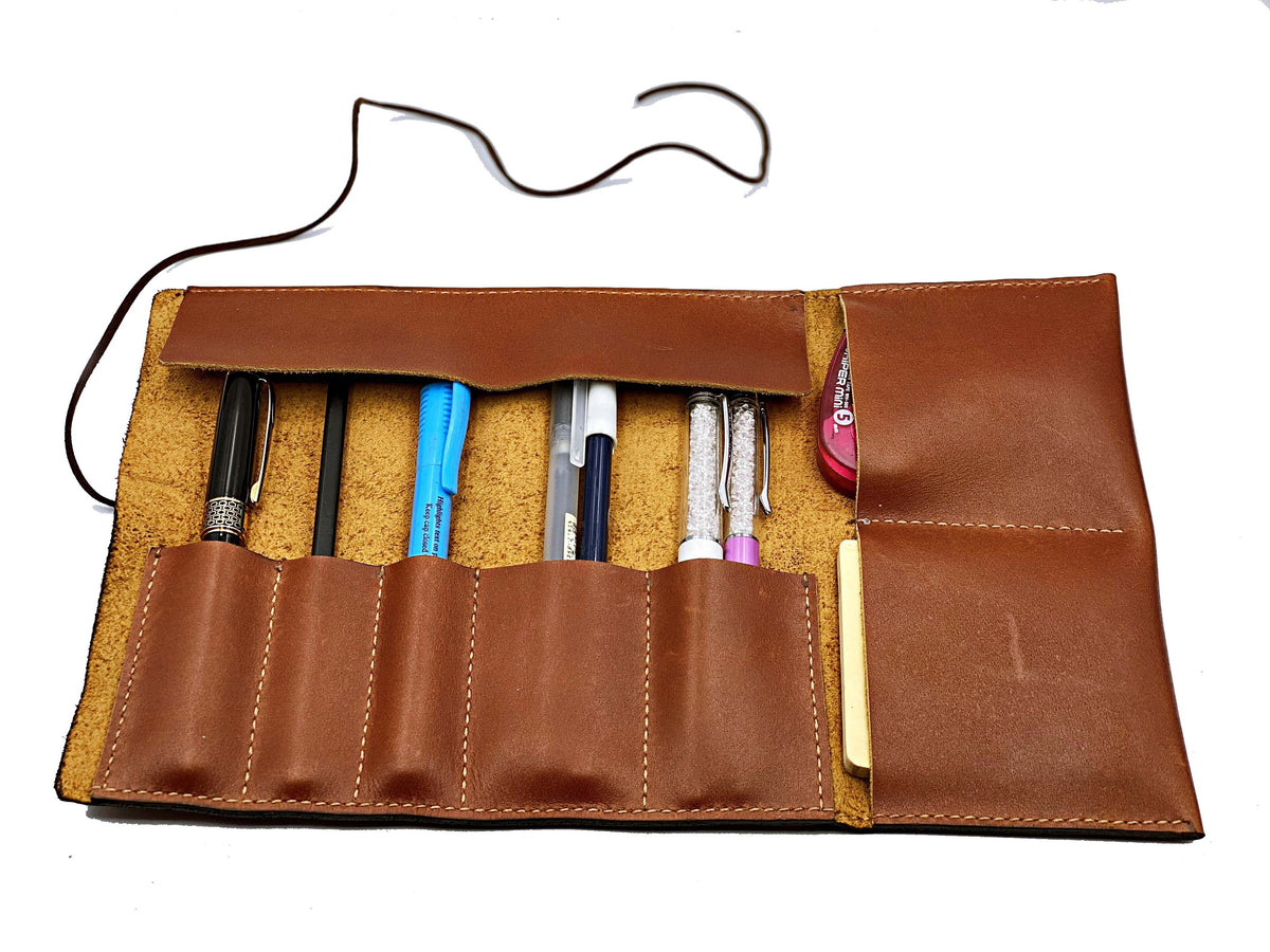 Personalized Handmade Leather Pencase mini, Back to school Accessories, Unisex gifts, Gift for teacher, Anniversary small leather present