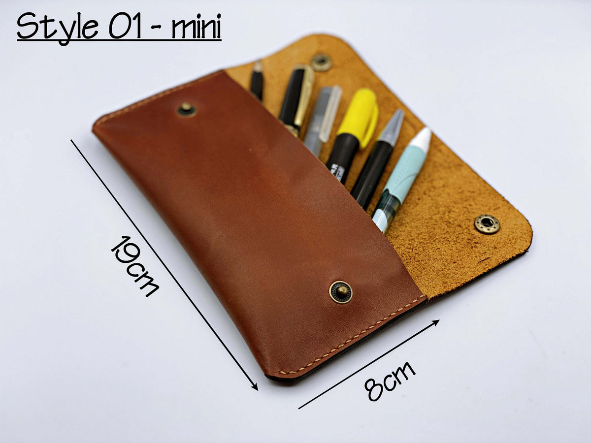 Personalized Handmade Leather Pencase mini, Back to school Accessories, Unisex gifts, Gift for teacher, Anniversary small leather present
