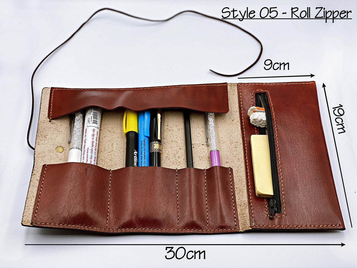 Personalized Handmade Leather Pencase mini, Back to school Accessories, Unisex gifts, Gift for teacher, Anniversary small leather present