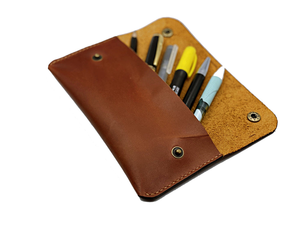 Personalized Leather Pencil Case: Handmade Unisex Gift