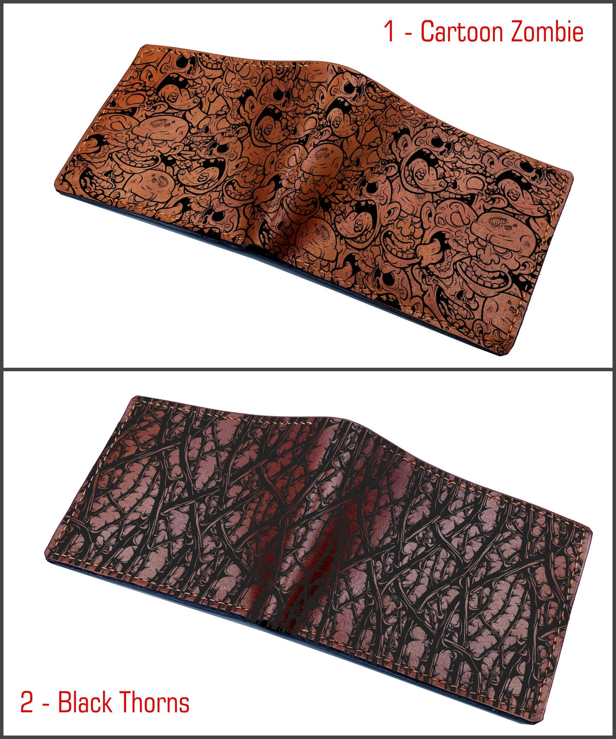 Personalized zombie men's wallet, death wallet, horror gift for men, halloween wallet for husband, boyfriend, horror theme present ideas
