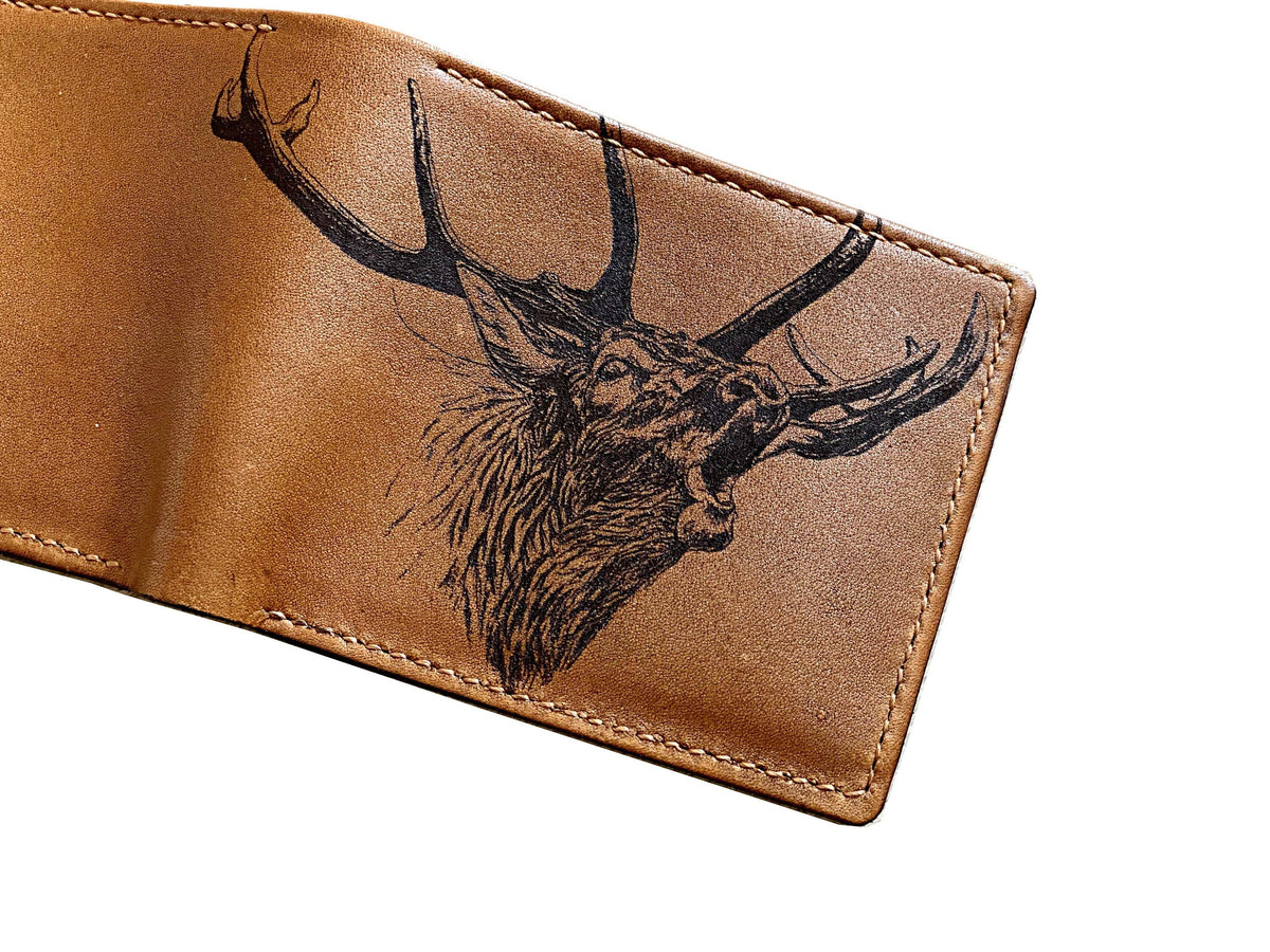 Frog drawing pattern leather men's wallet, customized engraving wallet for men, animal pattern wallet, gift for men, amphibians pattern gift