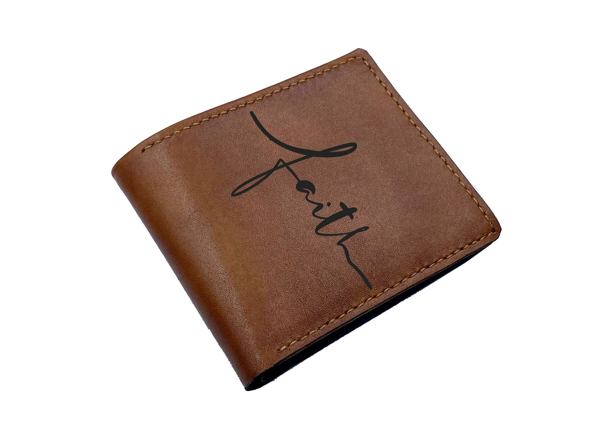 Celtic knot cross symbol, custom leather wallet, personalized leather present for dad, husband, brother, leather anniversary gift for friend