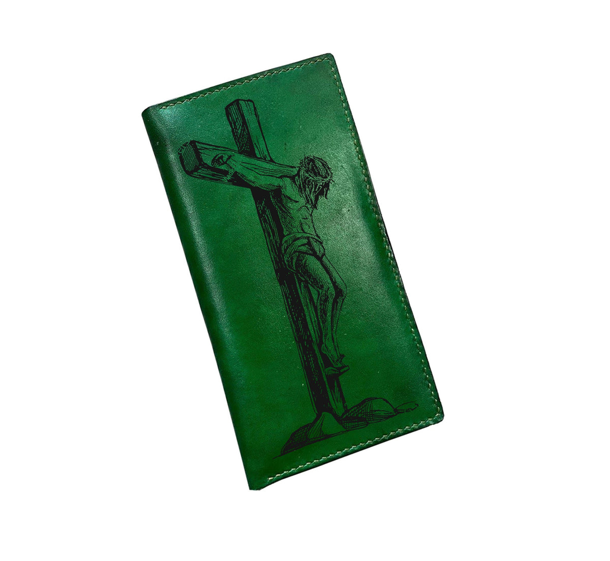 Crown of Thorns Jesus drawing art pattern, Christian Xmas birthday gift ideas, meaningful wallet for Christian men, wallet for husband