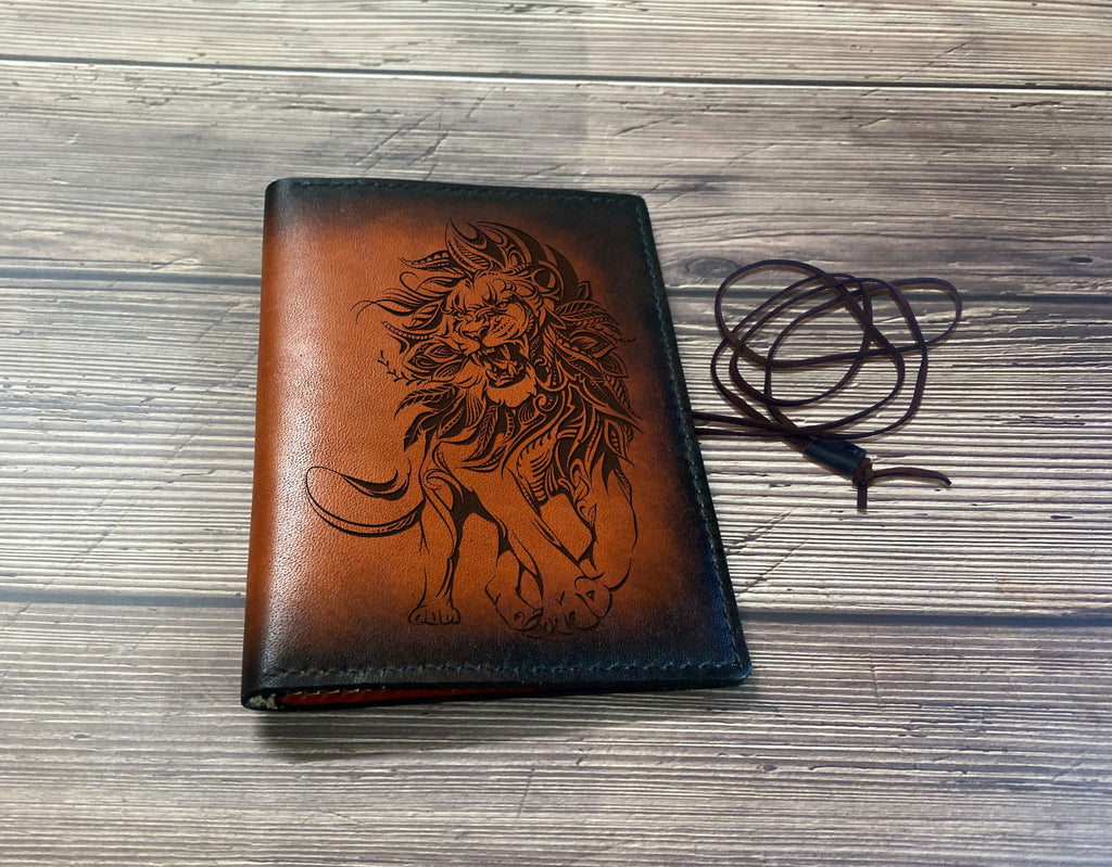 Lion leather handmade tobacco pouch, custom engrave leather gift, Pipe cigarette Case, Small Leather Jewellry Pouche, Gift for smokers