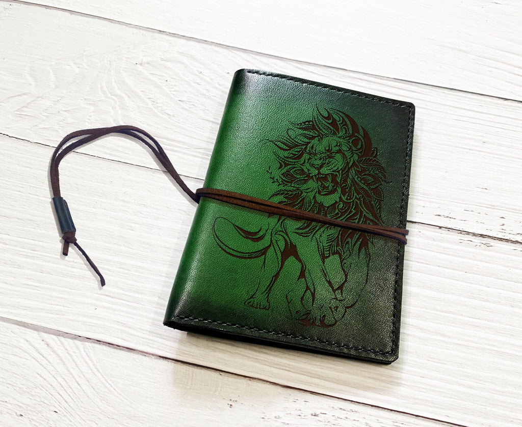Lion leather handmade tobacco pouch, custom engrave leather gift, Pipe cigarette Case, Small Leather Jewellry Pouche, Gift for smokers