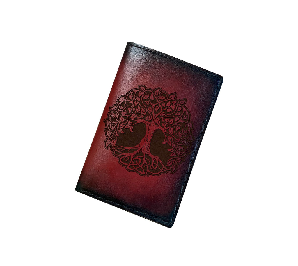Handmade Leather iPhone Wallet: Celtic Tree of Life, Custom Engraved