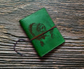 Handmade Leather Tobacco Pouch: Indian Chief Skull, Custom Engraved