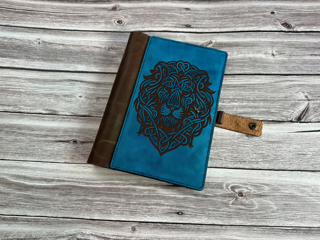 Lion Leather Journal: Custom Engraved Business Portfolio