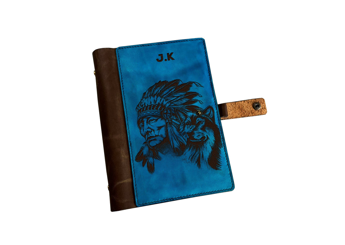 Native American Chief Leather Journal: Tribal Art Gift