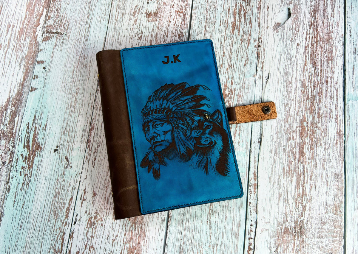 Native American Chief Leather Journal: Tribal Art Gift