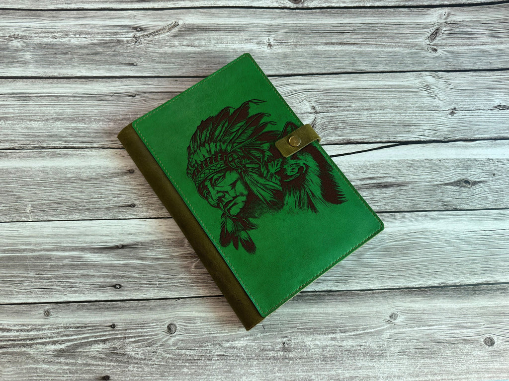 Native American Chief Leather Journal: Tribal Art Gift