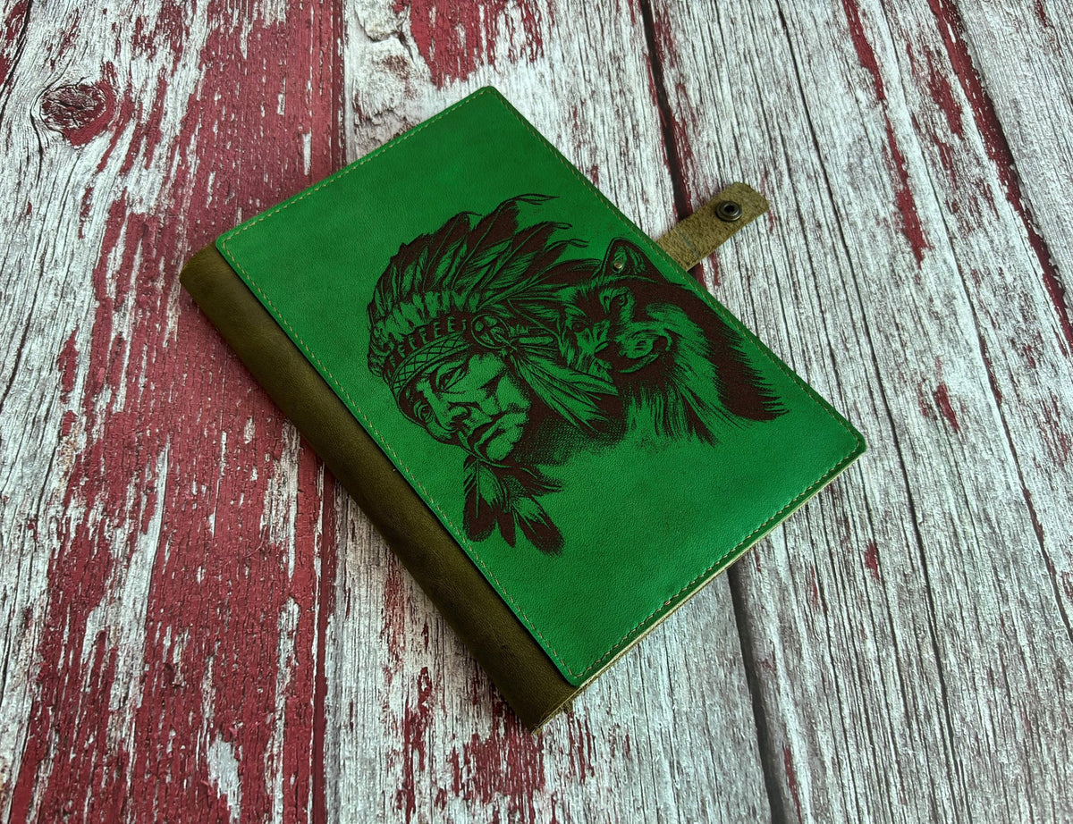 Native American Chief Leather Journal: Tribal Art Gift