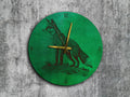 Fox Leather Wall Clock: Animal Pattern Decoration