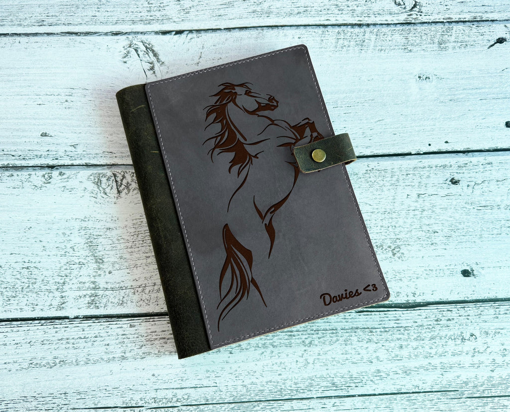 Handmade Horse Leather Journal Cover, Personalized Notebook