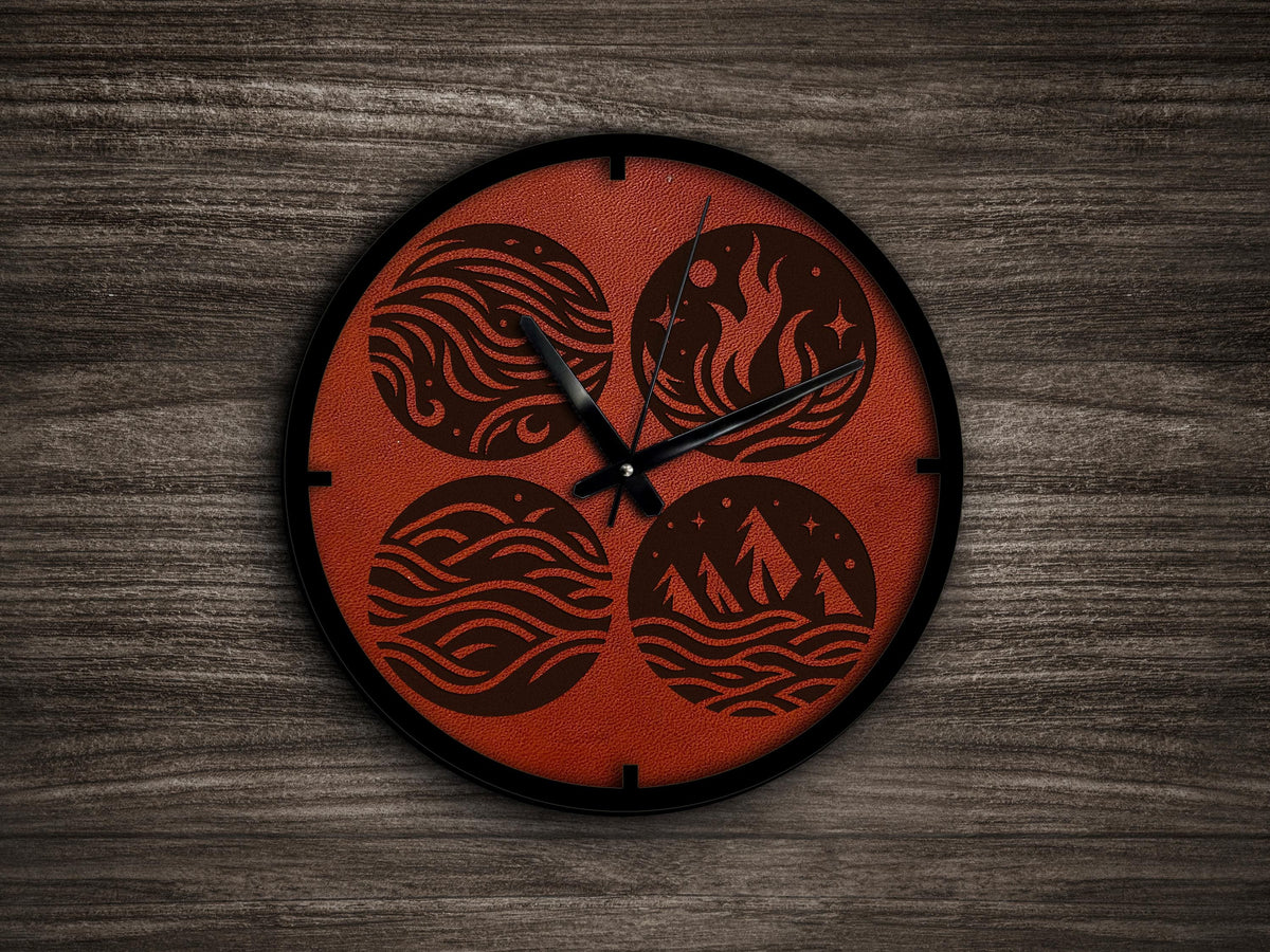 Handmade Leather Wall Clock: Natural Elements, Personalized Decor