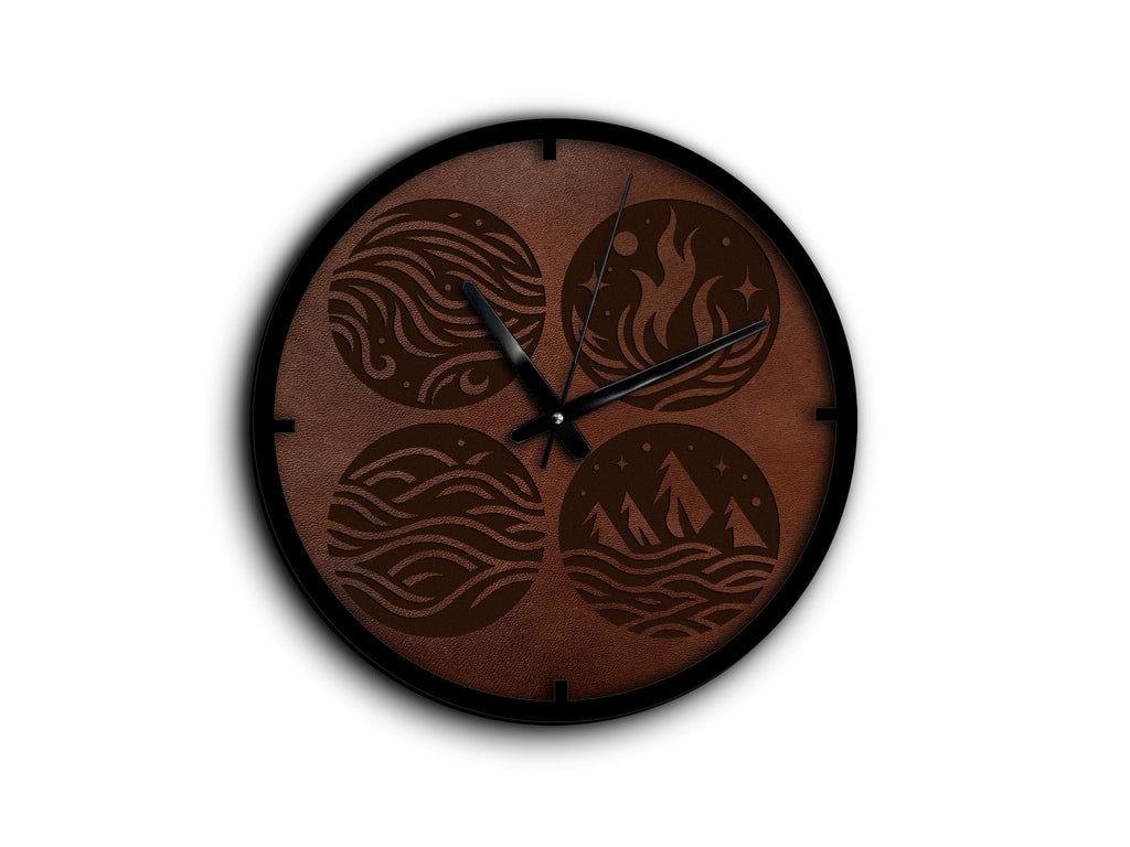 Handmade Leather Wall Clock: Natural Elements, Personalized Decor