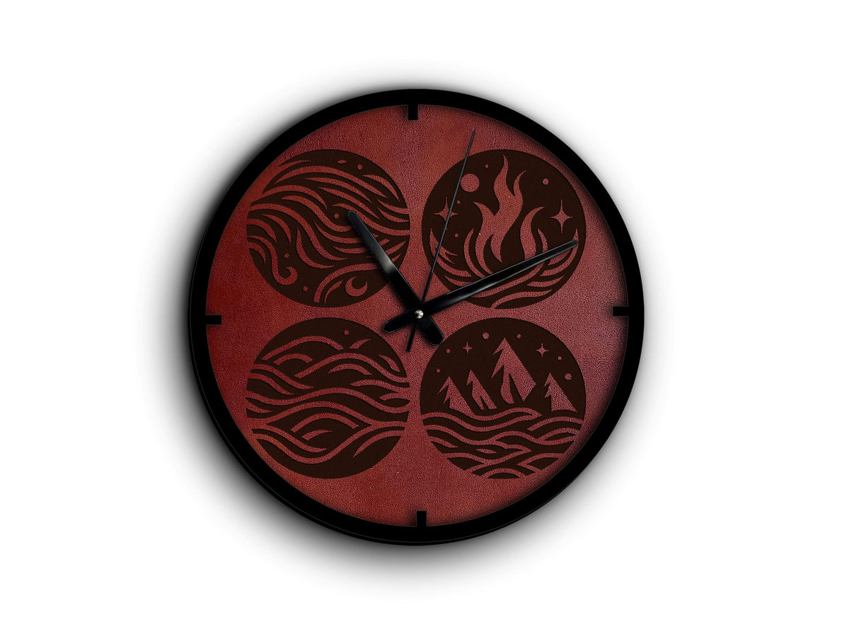 Handmade Leather Wall Clock: Natural Elements, Personalized Decor