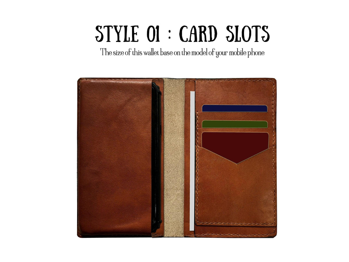 Handmade Leather iPhone Wallet: Celtic Tree of Life, Custom Engraved