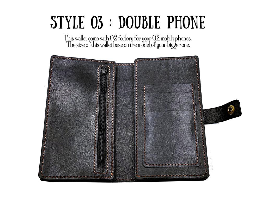 Handmade Leather iPhone Wallet: Celtic Tree of Life, Custom Engraved