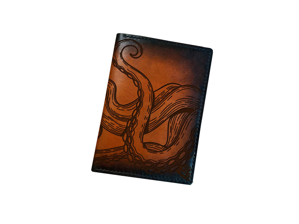 Kraken Leather iPhone Wallet: Handmade Octopus Art Case