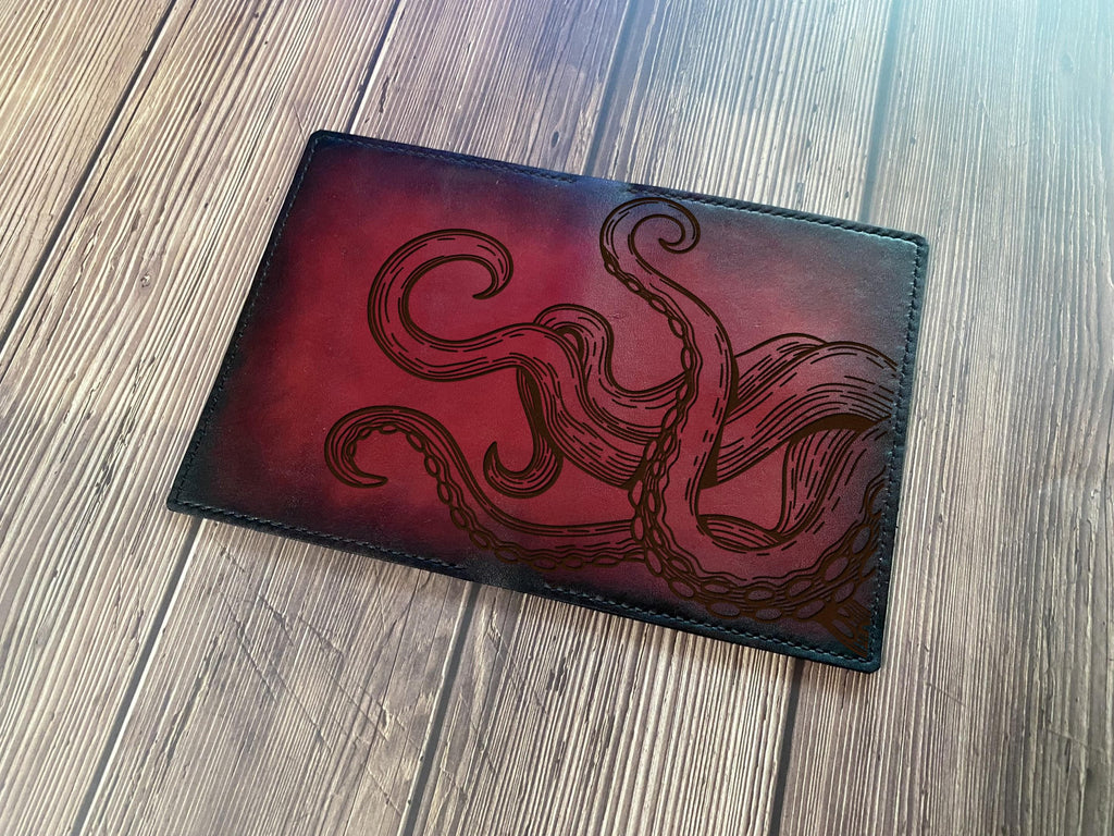 Kraken Leather iPhone Wallet: Handmade Octopus Art Case