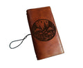 Mushroom Engraved Leather Journal: Refillable Travel Notebook