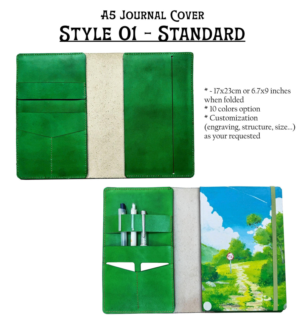 Celtic Raven Leather Journal Cover: A5 Viking Compass Notebook