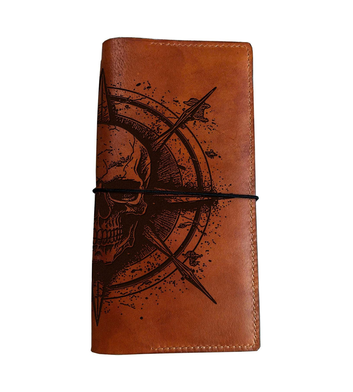 Skull Compass Leather Journal: Refillable Travel Notebook