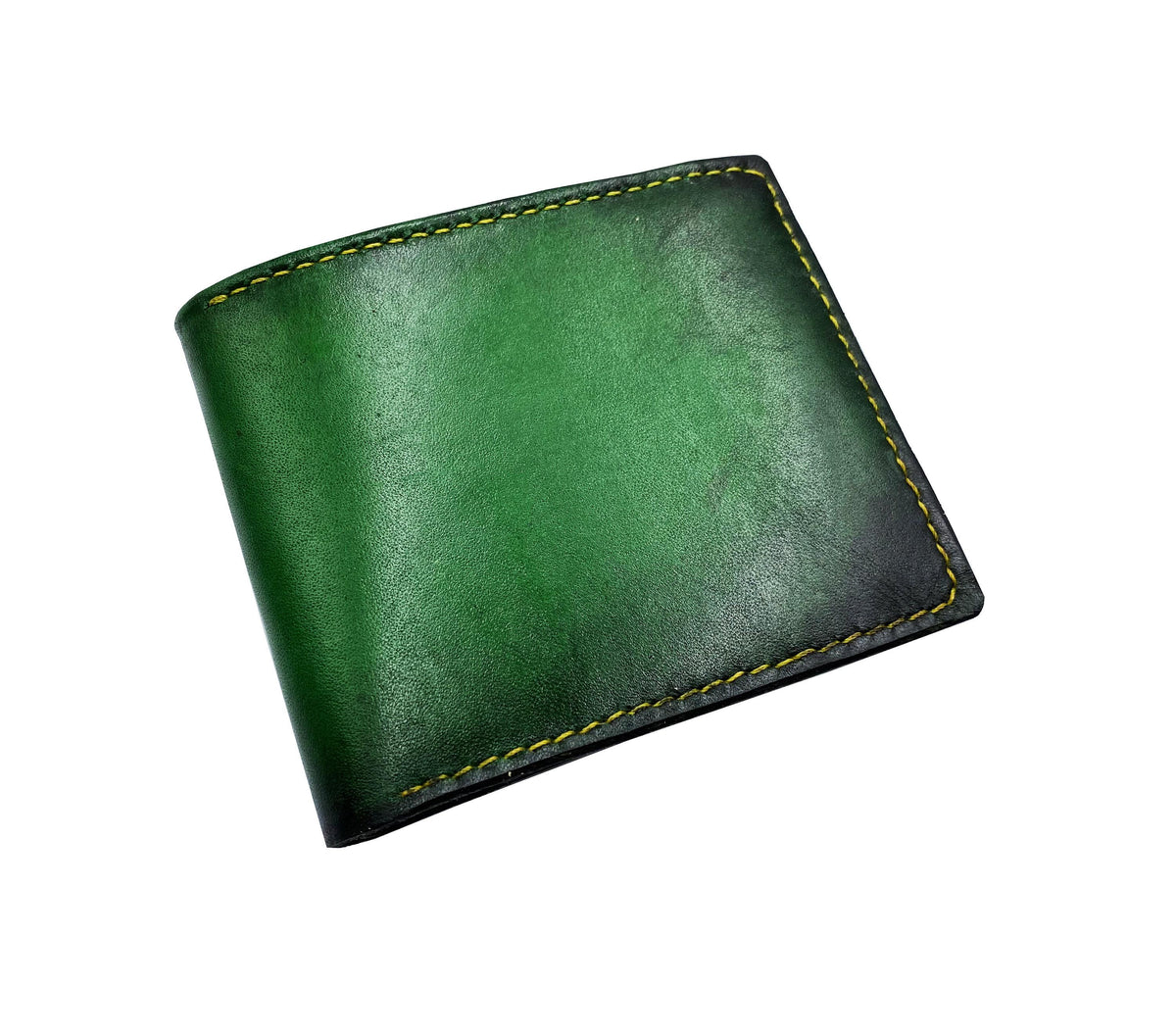 Handmade Green Vegtan Leather Wallet, Personalized Gift