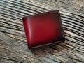 Red Leather Handmade Men's Wallet, Personalized Gift