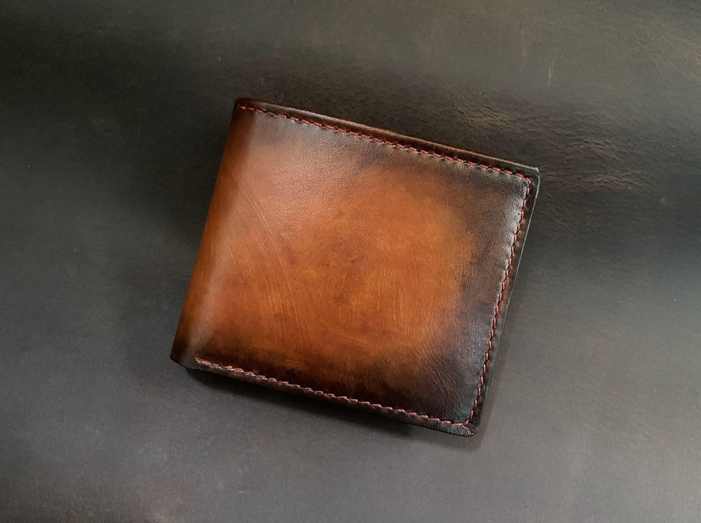 Handmade Vegetable Tanned Leather Bifold Wallet, Personalized Gift
