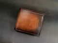 Handmade Vegetable Tanned Leather Bifold Wallet, Personalized Gift
