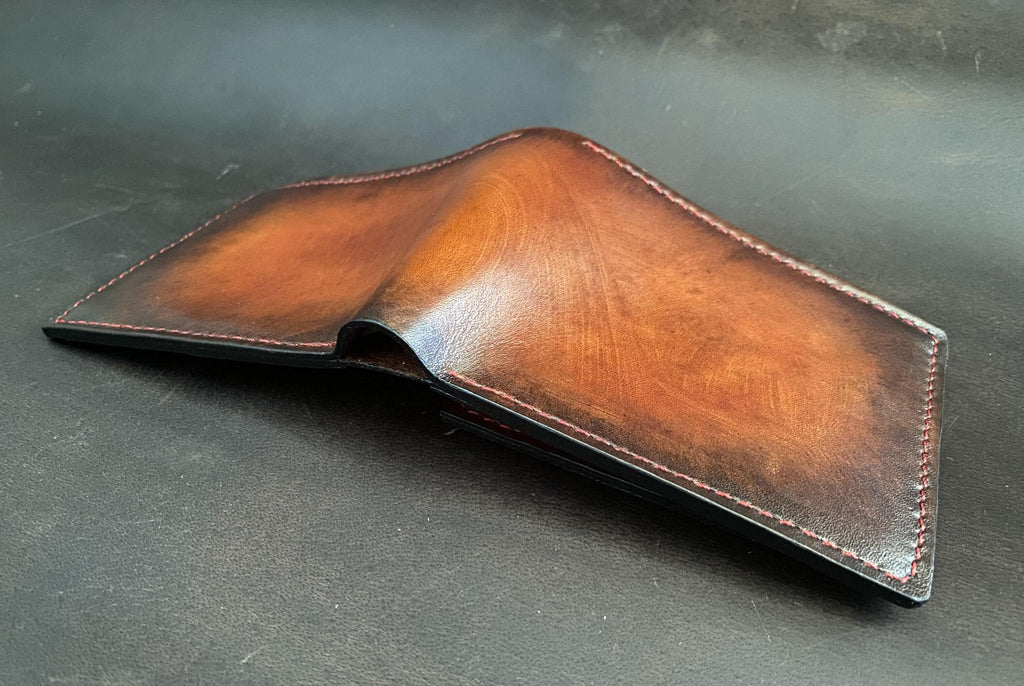 Handmade Vegetable Tanned Leather Bifold Wallet, Personalized Gift