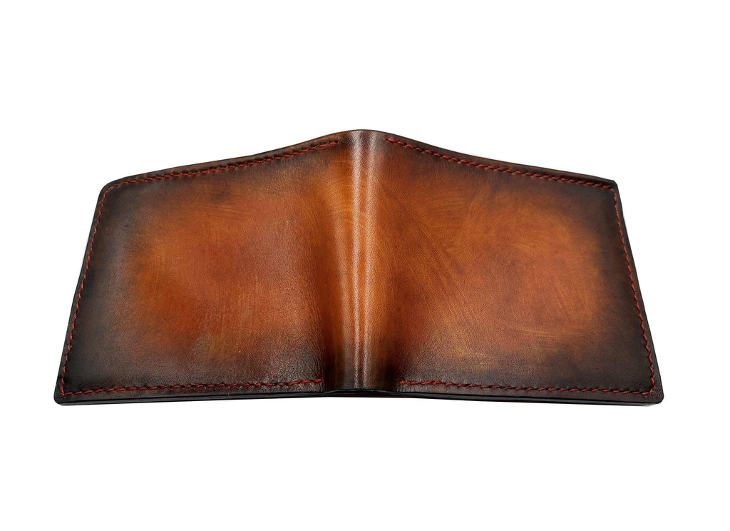 Handmade Vegetable Tanned Leather Bifold Wallet, Personalized Gift