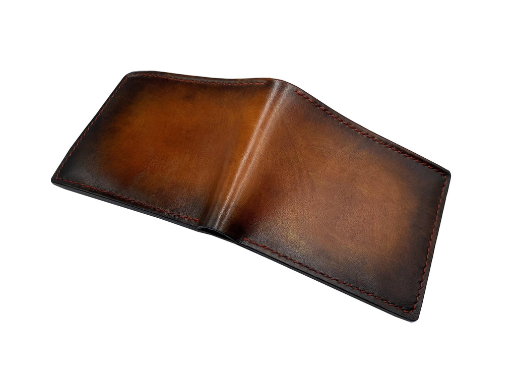 Handmade Vegetable Tanned Leather Bifold Wallet, Personalized Gift