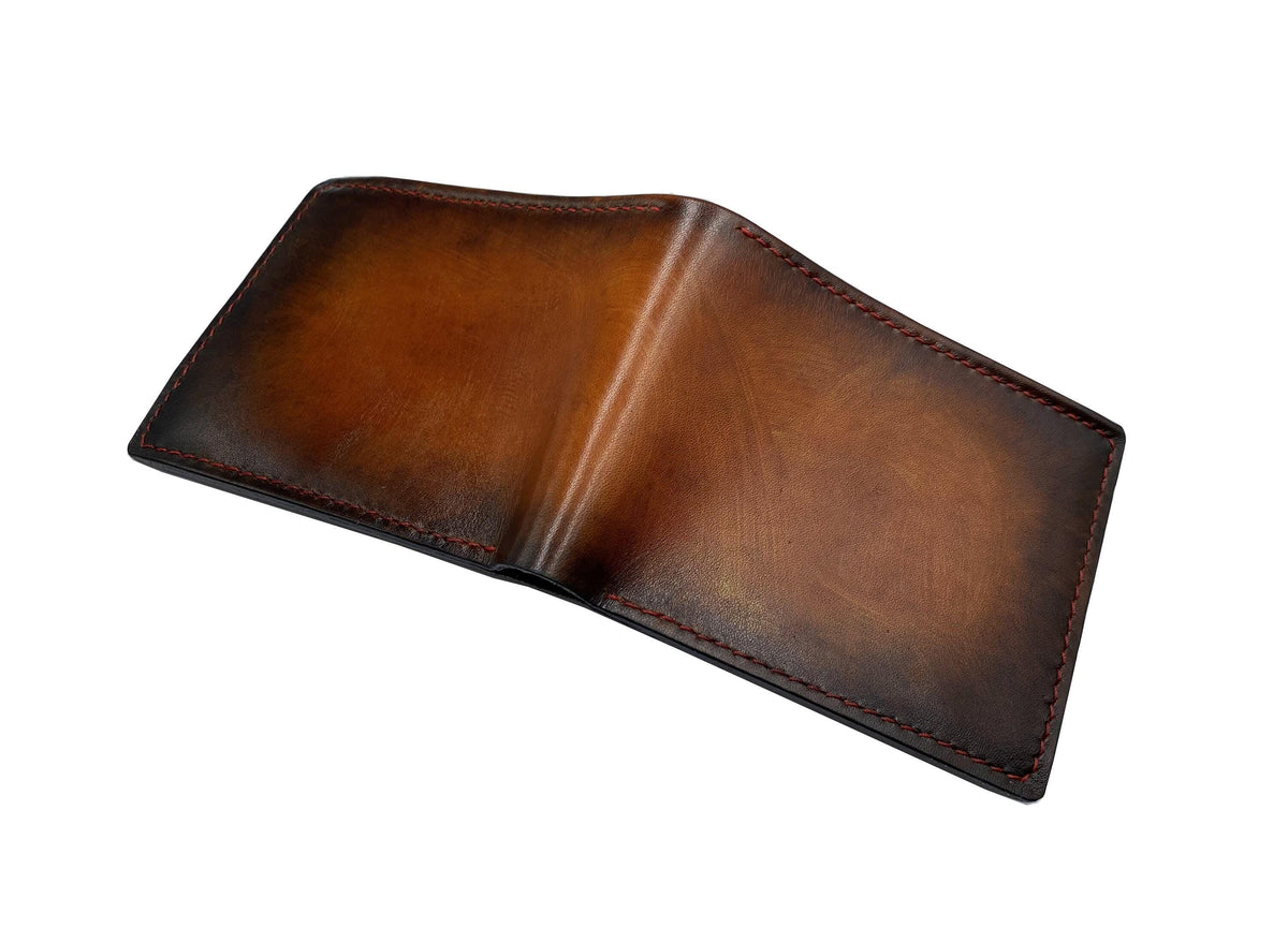 Handmade Vegetable Tanned Leather Bifold Wallet, Personalized Gift
