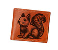 Squirrel engrave leather handmade wallet, personalized wallet, custom men's gift