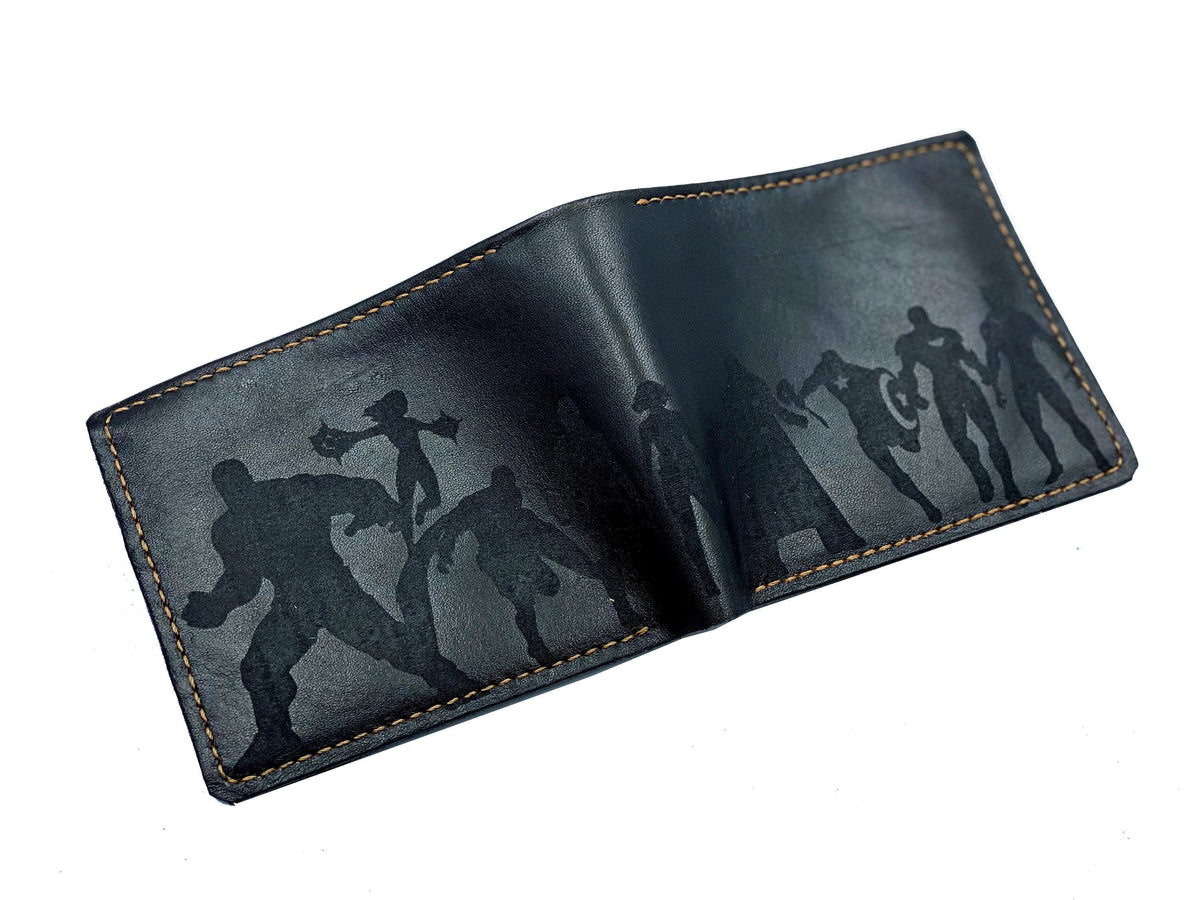 Personalized Avengers Leather Wallet, Handmade Comic Gift