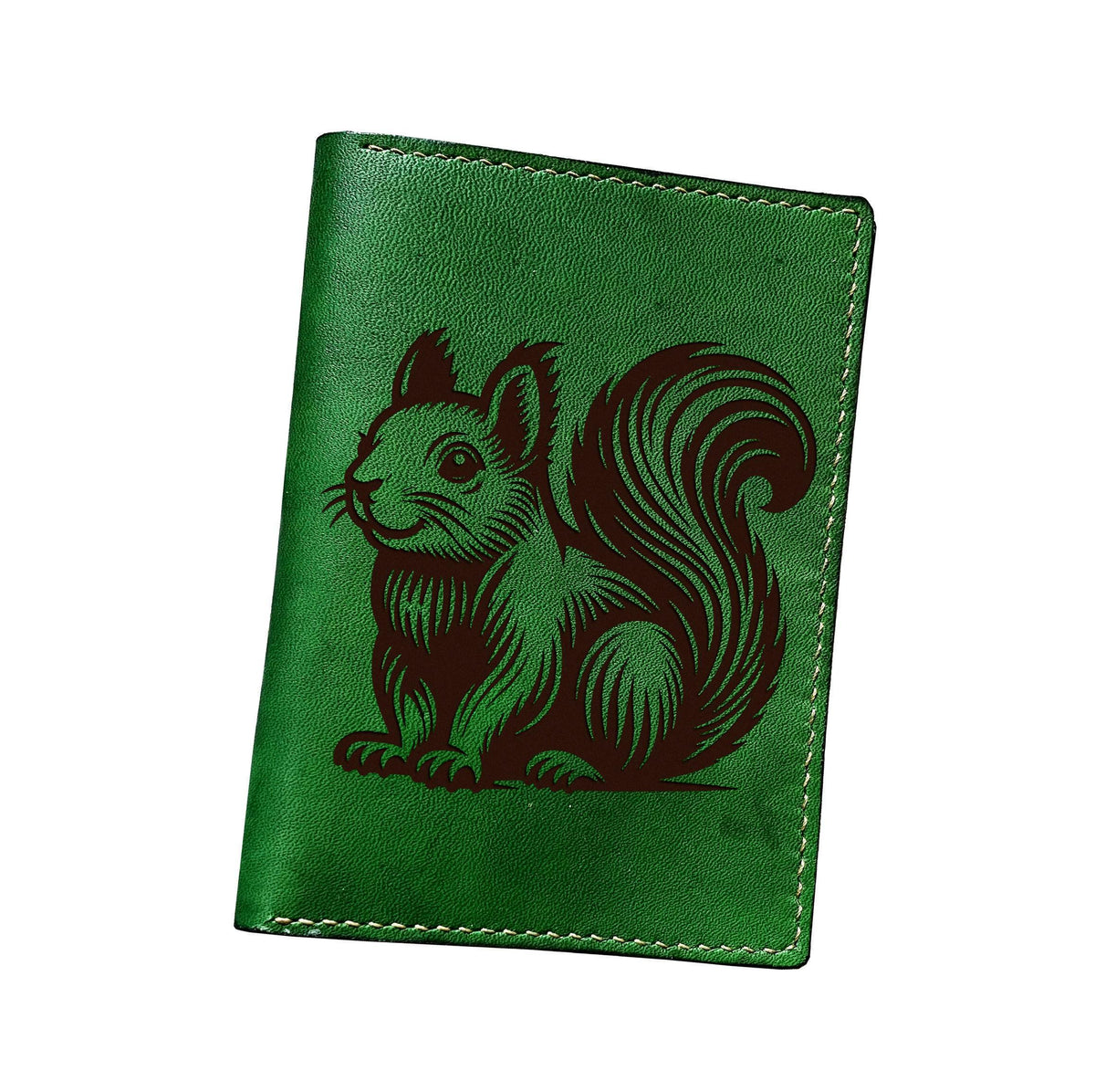 Squirrel engrave leather handmade wallet, personalized wallet, custom men's gift