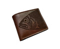 Fish Leather Bi-Fold Wallet, Ocean Art, Personalized Gift